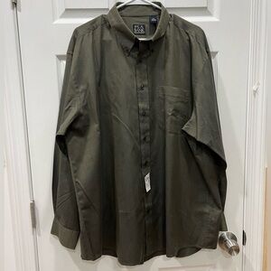 JOS A BANK button down olive shirt 100% cotton size XL Traveler’s collection